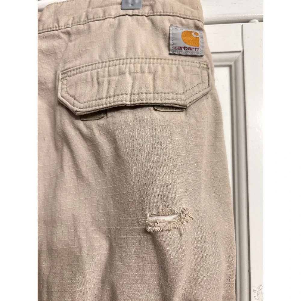 Carhartt Relaxed Fit Cargo Pants Tan Mens Workwear 30x30 Distressed Streetwear